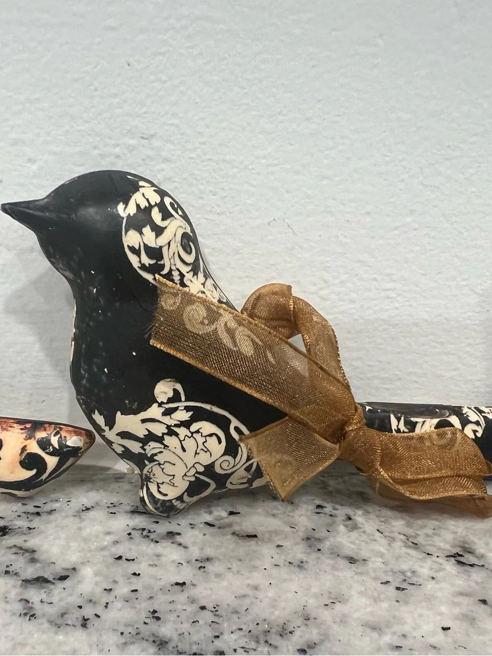 3 Hanging metal birds double sided ornaments